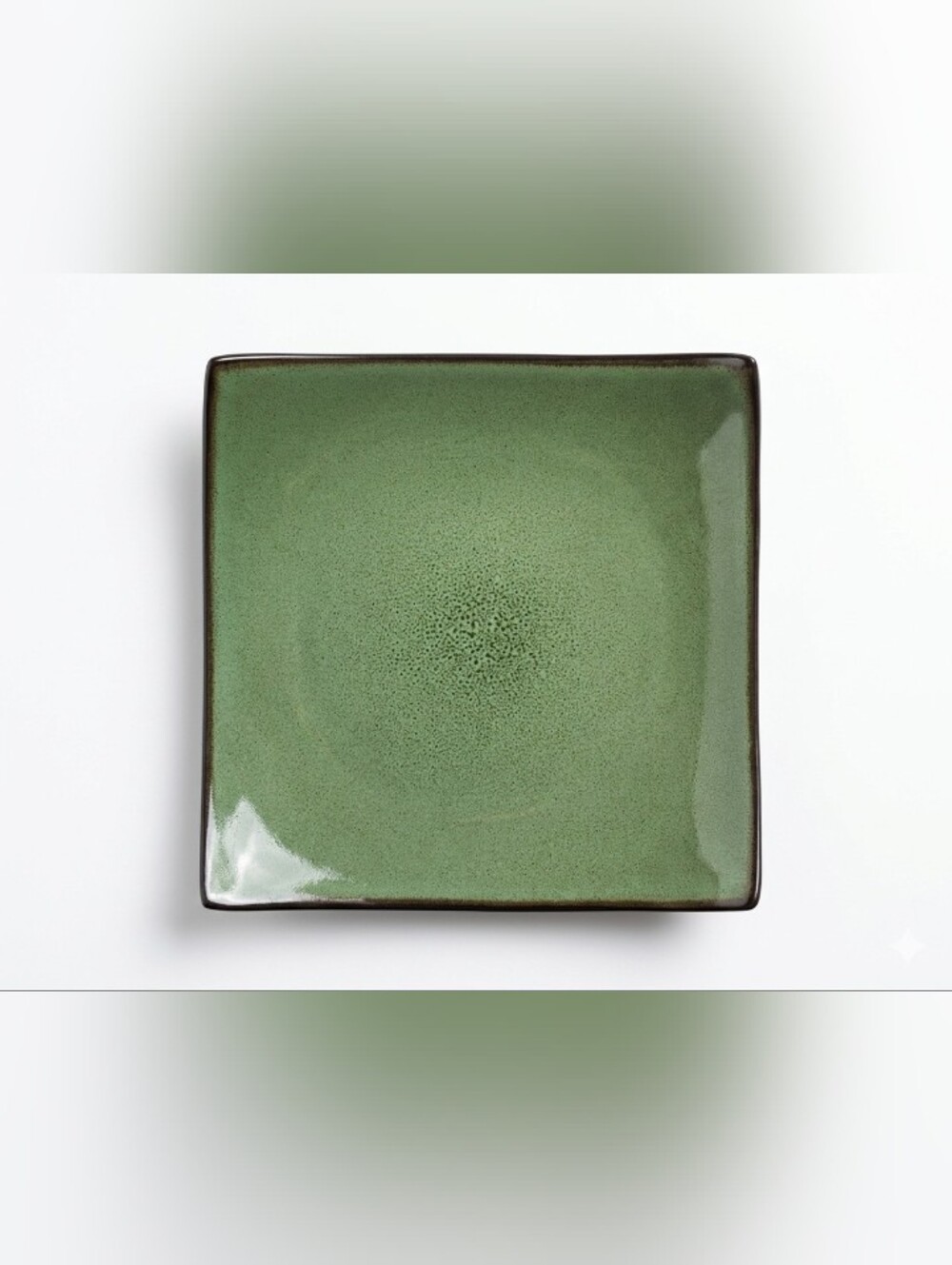 Gibson Gabbay Square Green Ceramic Dinner Plate